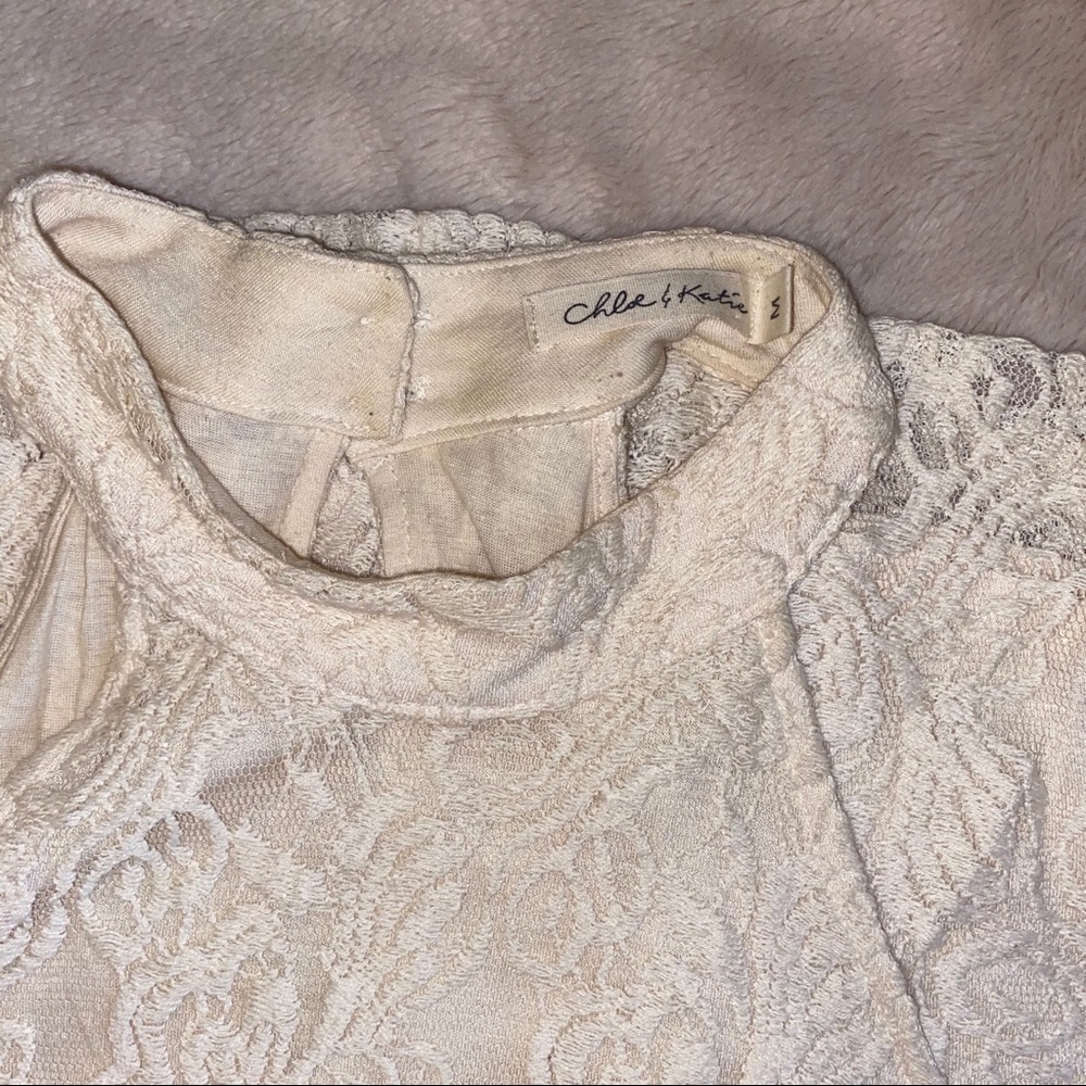 Cream Lace Halter Top